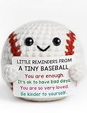 TKGIFTHOT Christmas Positive Crochet Baseball Gift Handmade Baseball Gifts for Men Women Son Daughter Emotional Inspiring Support Present for Teammate Coach Boyfriend Brother Get Well Soon