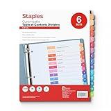 Staples Customizable Table of Contents Numeric Dividers, 15-Tabs, 6 Sets, Multicolor (ST62975)