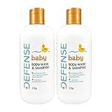 Defense Soap Baby Shampoo and Body Wash with Tea Tree Oil, Coconut Oil, Eucalyptus, Olive Oil & Aloe, 12 Fl Oz (Pack of 2)