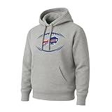 Hybrid Sports NFL - Buffalo Bills - Logo Snap - Men's and Women's Lightweight Pullover Hoodie - Size X-Large - Athletic Heather