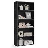 VASAGLE CUSTOS Collection - Bookshelf, 5-Tier Bookcase, Book Shelf, Open Storage Shelf, 9.4 x 23.6 x 52.8 Inches, for Living Room, Home Office, Dinning Room, Ebony Black ULBC165T56