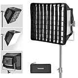 NEEWER Upgraded Softbox Diffuser for NL660 RGB660 PRO II LED Video Light Panel, 12.6"x11.6" Foldable with Grid/Bag/Blackout Hood, No Need to Remove barndoors Quick Set Up for Soft Light, NS4S