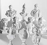 LAGOM HOUSE Greek Bust Statue and Sculptures Set of 10 PCS Greek Bust Statue Decor Roman Resin Mini Greek Mythology Figurine Greek God Bust Small for Decor/Gifts/Drawing