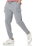 Amazon Essentials Men's Cargo Fleece Jogger Sweatpant with Relaxed Fit, Light Grey Heather, Medium