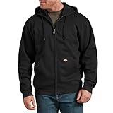 Dickies Men's Full Zip Fleece Hoodie, Black, Small
