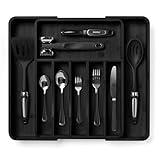 SMIRLY Silverware Drawer Organizer – Bamboo Kitchen Drawer Organizer, Adjustable Utensil Holder and Cutlery Tray, Drawer Dividers for Flatware and Kitchen Utensils