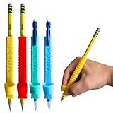 Write Right Learning Pencil Sleeves – Soft Textured Silicone Grip for Handwriting Support and Silent Fidgeting – Sensory-Friendly Tool for Students, Teachers, Therapists, and All Ages – 4 Pack