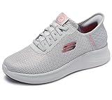 Skechers Women's Skech-lite Pro Resistant Bungee Exdown Hands Free Slip-ins Health Care Professional Shoe, Gry, 8