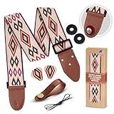 Guitar Strap - Add You Name or Initials and Make It Personalized. For Electric, Acoustic & Bass Guitar, Adjustable Blue Strap Includes 2 Strap Locks to Keep It Safe & 2 Unique Picks and Pick Pocket