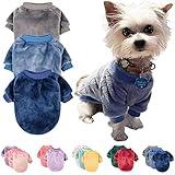 FabriCastle Dog Sweater, 3-Pack Dog & Cat Clothes, Ultra Soft and Warm Pet Jackets XXS XS for Small Dogs Boy & Girl, Winter Pet Apparel Costumes, Puppy Outfits (Grey,Blue,Dark Blue, Small)