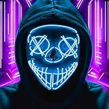 Creatwo LED Mask Halloween Light Up Purge Mask Glow in the Dark Scary Costumes for Adults Halloween Cosplay Men Gift