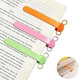 MOTEERLLU 3pcs Silicone Automatic Bookmarks with Pen Holder, Cute Book Marks Gifts for Reading Women, Men, Kids, Book Lovers, Readers, Unique Book Page Holders & Accessories