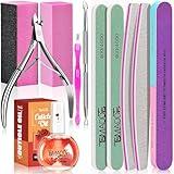 TsMADDTs Manicure Tools Kit Nail Care Kit with 3PCS Files, 2PCS Buffer Blocks, 2PCS Polishing Buffers, Cuticle Nipper, Pusher and Cuticle Oil
