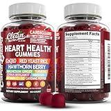Clean Nutraceuticals Coq10 Gummies | Red Yeast Rice Hawthorn Berry Ginger Turmeric Citrus Bergamot Hibiscus Vitamin K2+D3 Magnesium Glycinate Cayenne Pepper Fenugreek Orange Flavor CardiGuard
