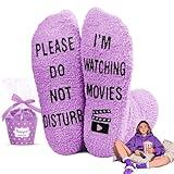 HAPPYPOP Movie Gifts for Buff - Movie Night Themed Socks for Lovers, Popcorn Film Socks for Women Home Alone