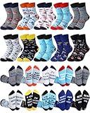 Shyyween 10 Pairs Funny Hockey Socks for Teen Boys Novelty Cotton Athletic Crew Socks Birthday Xmas Holiday Gift for Hockey Players Lovers