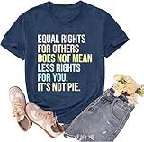 sallrue Equality Shirts for Women Human Rights T-Shirt Freedom Justice Tee Tops RBG Ruth Bader Ginsburg Short Sleeves Blue