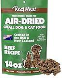 TRMC Real Meat Air Dried Cat Food & Dog Food w/Real Beef - 14oz of USA-Crafted Grain-Free Dry Dog & Cat Food Sourced from Hormone-Free, Free-Range, Grass-Fed Beef - All Natural, High Protein Pet Food
