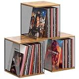 Dmevkic 3 Cube Vinyl Record Storage DIY Stackable 120-150 Records Visualize Album Storage Record Storage Crate