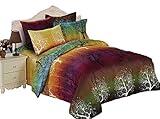 Swanson Beddings Rainbow Tree 3pc Duvet Bedding Set: Duvet Cover and Two Pillow Shams (California King)