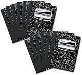 Mead Composition Notebook, 12 Pack, Wide Ruled Paper, 7-1/2" x 9-3/4", 100 Sheets per Comp Book, Black Marble (72936)