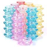 HNYYZL 40Pcs Cosmetic Containers,3 Gram Sample Empty Container Plastic Travel Pot Jar, for Eye Shadow Nails Powder Jewelry Earrings Lotion Cream Sample Make-up Storage(8 Colors, 3ML)