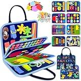 Exorany Busy Board Montessori Toys for Toddler Boy Birthday Gifts, Busy Book Sensory Learning Toys for Toddlers, Toddler Boy Airplane Car Travel Toy Educational Activities