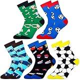 Belloxis Soccer Gifts for Kids 8-12 Soccer Gifts for Boys 8-12 Stuff Accessories Crazy Socks for Kids for Girls Youth Black Small