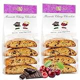 Authentic Italian Semi-Soft Chocolate and Cherry Biscotti | Made in Tuscany, Italy | Stildolce Traditional Biscuits, Pack of 2