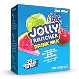 Jolly Rancher Singles To Go Variety Pack, Powdered Drink Mix, Zero Sugar, Low Calorie, Includes 4 Flavors: Green Apple, Blue Raspberry, Cherry, Watermelon, 1 Box (30 Single Servings)