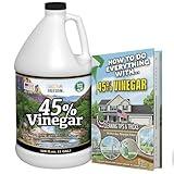 Nature's Freedom 45% Concentrated Vinegar, 1 Gallon with “How to Use Vinegar” Cleaning Book – Industrial Strength Multi-Purpose Cleaner