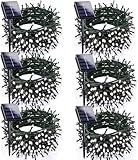 6pk Cool White Solar Christmas Lights Outdoor Waterproof, 600 LED 198FT Solar Powered LED String Lights Green Wire with 8 Modes, Solar Fairy Lights for Xmas Tree Party Wedding Garden Fence Decorations