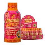 Vitamin Energy Immune+ Extra Strength Energy Shot Strawberry Twist 8 Pack, 260mg Natural Caffeine, B-Vitamins, Citicoline, Green Tea, Immunity & Focus Support, Zero Sugar, Gluten-Free 1.93 fl oz