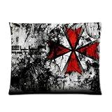 Personalized Custom Soft Pillow Case Cover 20X26 (One Side) - Hot Science Fiction Adventure Film Resident Evil Logo Red & White Umbrella Pttern Vintage Retro Design Pillow Case