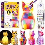 Paint Your Own Cat Lamp Kit, Arts and Crafts for Kids Ages 8-12, Art Supplies Painting kit for Kids 6-12, Cat Night Light Toys Girls Boy Birthday Christmas Gifts for Kid Ages 3 4 5 6 7 8 9 10 11 12+