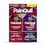 Vicks PainQuil & PainQuil PM Pain Relief Liquid, 1000mg Acetaminophen, 2x12 oz