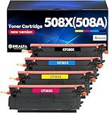 508X 508A M553 Toner Cartridge Set 4-Pack Toner High Yield Replacement for HP 508X 508A CF360X CF361X CF362X CF363X for HP Enterprise M553 M553dn M577 M553X M553N Printer (New Version-BK/C/Y/M)