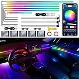 Dreamcolor Acrylic Interior Car LED Strip Light with Wireless APP, RGB 18 in 1 with 175 inches 593 LEDs Fiber Optic Strip Lights for Car, Dynamic Chasing Music Sync Neon Car Ambient Lighting Kits