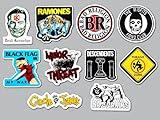 Punk Sticker Pack (10 Stickers) Set 11 Thrash Zone Fiend Parody My war Hardcore Badge alt raw DIY Vinyl Sticker Patch Anti Rebellion Art Scene Vintage Mohawk Underground Skate Laptop Distorted Decal