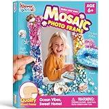 Klever Kits Mosaic Photo Frame Craft Kits, DIY Mosaic Kits for Kids 6 Years Old Girl Birthday Gift Summer Activities, Make Your Own Picture Frame Arts and Crafts for Kids