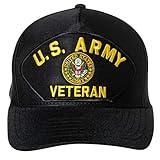 Artisan Owl United States Army Veteran Emblem Patch Hat – Adjustable Baseball Cap (Black)