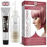 Metallic Rose Gold Hair Dye Demi-Permanent, Toner for Bleached Hair, Anti-Breakage Plex Hair Care, Vegan Hair Dye, Cruelty-Free, 100% Grey Coverage, Rose Hair Color, All Hair Types by Smart Beauty