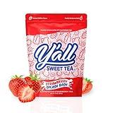 Y'all Sweet Tea - Strawberry Flavored Iced Tea Bags One Gallon Size in 10 Gallons Per Pack Quick Brew Southern Ice Tea with Ripe Strawberry Flavor | As Seen on Shark Tank (Caffeinated)