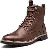 Vostey Mens Boots Casual Dress Boots for Men Motorcycle Zipper Fashion Chukka Boots Mens(BMY8049 Brown 10.5)