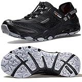 HUMTTO Men's Amphibious Water Shoes - Outdoor Hiking Sandals for Men Summer Non-Slip Quick Drying Water Sandals River Shoes 12 Black/Grey