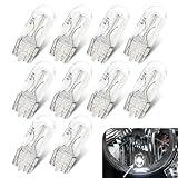 awlbed 10 PCS Automotive Bulb, T10 12v 3w Miniature Bright Turn Signal Tail Light, Multifunctional Purpose Indicator Light Miniature Lighting Accessories, Universal for Most Cars (White)