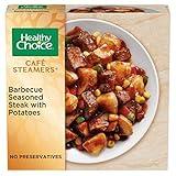 Healthy Choice Cafe Steamers Barbecue Seasoned Steak With Potatoes, Convenient Microwave Meal Made With No Preservatives, Frozen Meal, 9.5 OZ Bowl
