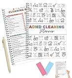 ADHD Cleaning Planner, Daily Weekly Monthly Yearly Household Cleaning Planner, Cleaning Schedule and Checklist Organizer Notebook Do-it-Yourself Home Improvement