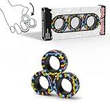 Magnetic Rings Fidget Toy Set, Idea ADHD Fidget Toys, Adult Fidget Magnets Spinner Rings for Anxiety Relief Therapy, Fidget Pack Great Gift for Adults Teens Kids Easter Basket Stuffers (3PCS)
