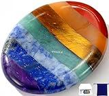 NUKAYAI Thumb Worry Stone Crystals and Healing Stones for Anxiety 7 Chakra Natural Meditation Accessories Mental Health Gifts Fidget Depression Stress Anxiety Relief Items Stocking Suffers for Women